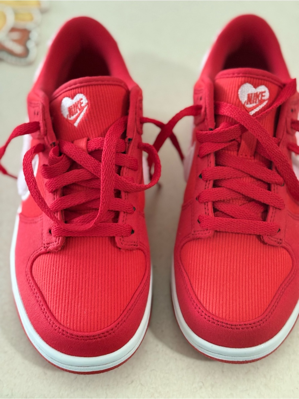 Nike Kids Red Heart Logo Lace-Up Sneakers